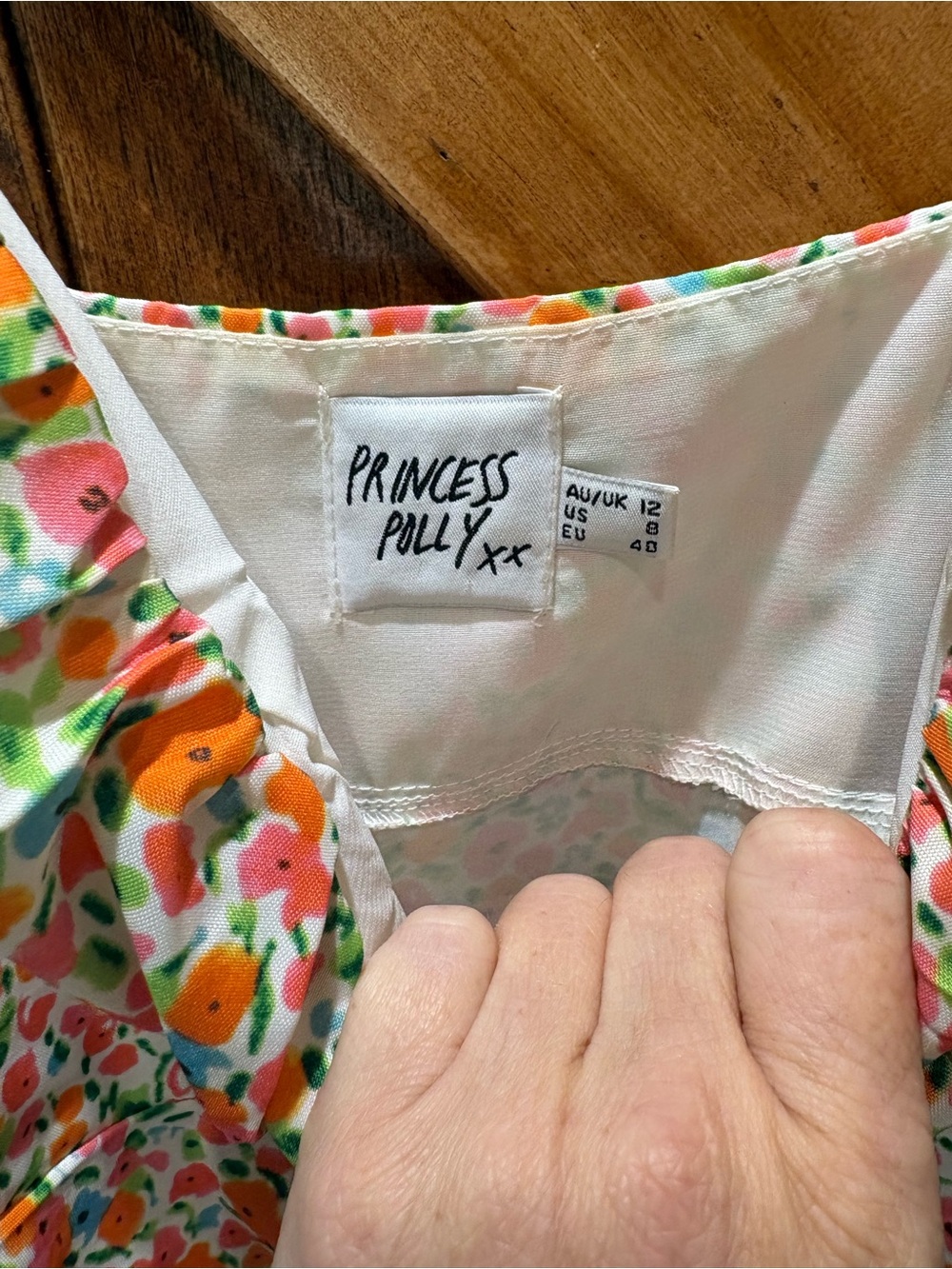 Princess Polly Floral Maxi Dress in Orange, Pink & Green 8 - Picture 3 of 4